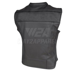 Gilet en cuir personnalisé pour hommes Gilet en cuir pour motards durable avec logo OEM disponible en vente en gros - Product Image 2