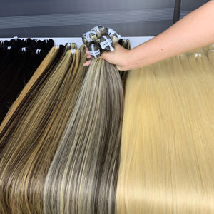 Precio de fábrica en 100% extensiones de cabello vietnamita crudo 18 pulgadas queratina a granel sedoso brillante sin enredos Super doble dibujado final permanente - Product Image 1
