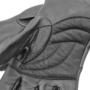 Guantes de ciclismo de cuero con forro de invierno para hombre, con correa forrada de lana anilina - Product Image 5