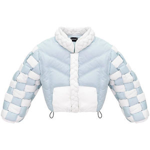 Veste matelassée chaude et surdimensionnée d'automne pour hommes, vêtements d'extérieur imperméables et coupe-vent à capuche avec logo personnalisé à l'avant - Product Image 1