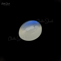 10x8mm Oval bentuk Natural pelangi batu bulan Cabochon batu longgar 3.34 karat Blue Flash Moonstone membeli grosir batu permata Online