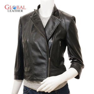 Chaqueta de Cuero Vacuno para Mujer, Diseño de Primera Calidad, con Cuello Alto, Tejido Transpirable, Ecológico y de Secado Rápido - Product Image 1