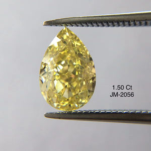 Fancy Intense Yellow Brilliant Pear Cut 1.50 Carat VVS2 Clarity IGI Diamants naturels en vrac certifiés d'Inde à faible coût OEM - Product Image 1
