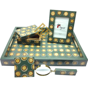 Indian Handmade Ceramic Bathroom Accessories Set Classic Wooden Drink Coaster Horn Bone <b>Square</b> Shape Resin Wood Latest Mats Pads - Product Image 1