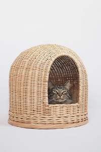 Nouveaux modèles de maison de lit en rotin chat fait à la main motif animal OEM personnalisé avec fermeture à bouton tissé à la main et lavage à la main au Vietnam - Product Image 4