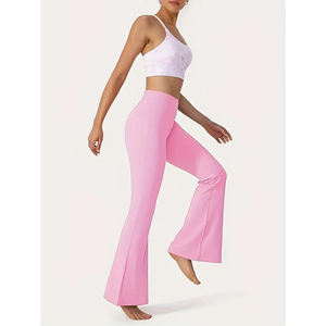 Leggings acampanados de Yoga de cintura cruzada, pantalones casuales deportivos de levantamiento de cadera, mallas acampanadas de desgaste activo para mujer - Product Image 3