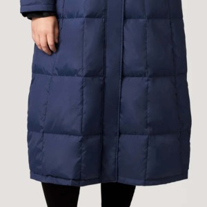 Chaqueta Acolchada de Invierno para Mujer, Informal, Larga, con Capucha, Impermeable, Gruesa, Brillante, Rellena de Poliéster, Ajustada, con Cinturón, Logotipo Personalizado - Product Image 3