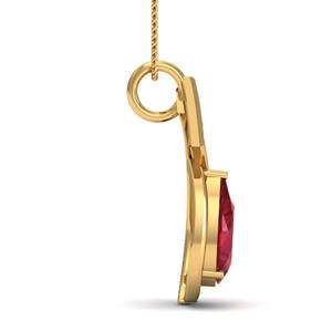 Venta al por mayor 18K chapado en oro latón colgante collar para mujer Popular en forma de pera Zirconia Media Luna Roja diseño cuentas tipo de cadena - Product Image 2