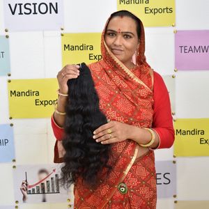 Extensions de cheveux humains ondulés indiens de couleur noire naturelle en gros, double trame, mèches brutes, cuticules alignées, cheveux humains - Product Image 2