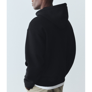 Sweat à capuche zippé unisexe personnalisé pour homme, coupe ample, épaules tombantes, uni, 100% coton, écologique, logo brodé, sweat à capuche zippé de luxe vierge - Product Image 4