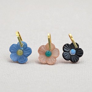 Pierre précieuse argent plaqué or boucle rotative breloques faites à la main fleur sculpture breloques 14mm pierre naturelle bijoux en gros fournitures - Product Image 5