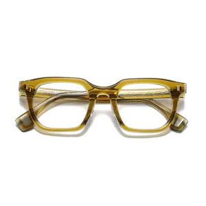 Figroad Hot Sale Optical Eyeglasses Vintage Style Anti-Blue Light Spectacle Frame Acetate Material Custom Print OEM Eyewear