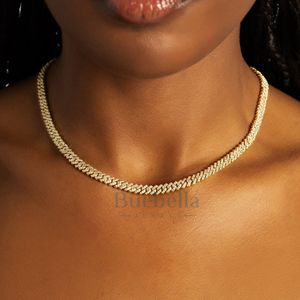 Venta caliente 5mm Prong Cuban Chain Moissanite Pass Diamond Tester 925 Plata 18K Chapado en oro Prong Cuban Chain Joyería fina - Product Image 1