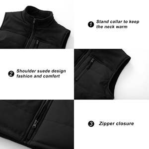 Gilet matelassé en toile écologique imperméable pour homme avec logo personnalisé, léger, sans manches, chaud pour l'hiver, veste matelassée - Product Image 2