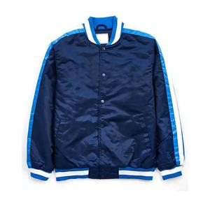 แจ็กเก็ตเบสบอลผ้าซาตินสำหรับผู้ชายคุณภาพสูงขายดีเสื้อแจ็คเก็ตผ้าซาตินสีทึบสไตล์ตัวแทนกับกระเป๋าไหล่ตกขนาดพิเศษ - Product Image 1