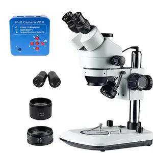 3.5X-180X microscopio Stereo trinoculare precisione lente di vetro di messa a terra obiettivo della fotocamera anello LED circuito luminoso scheda di riparazione microscopio