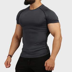 T-shirt de fitness 100% coton pour hommes, séchage rapide et respirant, tricot à manches courtes de couleur unie - Product Image 2