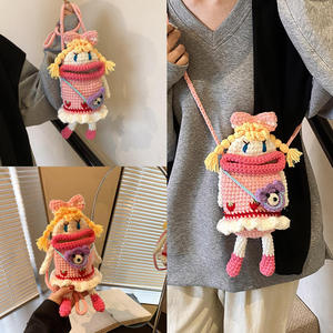 Bolso Bandolera de Algodón Unisex para Niños, Tejido a Crochet, con Lazo y Personajes Lindos, Diseño Infantil y Moderno para Uso Diario - Product Image 2