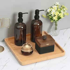 Plateaux de service à thé carrés en bambou plateau de boissons au café en bois fabriqué à la main exportation dans le monde entier - Product Image 3