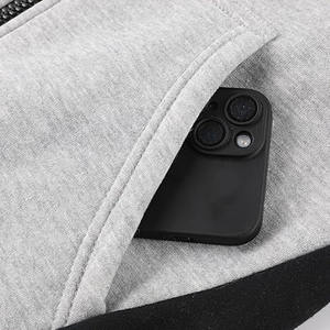 Empalme recortado Boxy Fit 400G 100% algodón grueso lana Sudadera con capucha de gran tamaño de los hombres impresos con cuello con capucha suéter de punto - Product Image 5