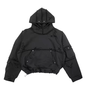 Logo personnalisé unisexe hiver hommes Vintage sweats à capuche en détresse sweat à capuche graphique pull lavé à l'acide sweats à capuche 100% coton - Product Image 1