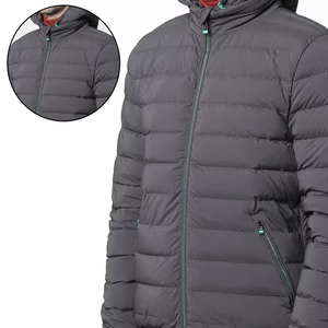 Chaqueta acolchada negra de alta calidad para hombre para invierno con cuello levantado que mantiene el calor para adultos - Product Image 6