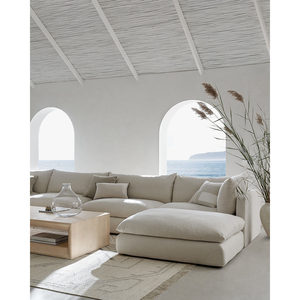 Unwind 5-Piece L-Shaped Microfiber <b>Slipcovered</b> Sectional <b>Sofa</b> Modular Home Furniture <b>for</b> Living Room - Product Image 5