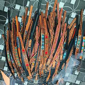 Collier de chien en cuir rembourré souple de qualité supérieure collier de chien usiné occidental au prix de gros - Product Image 1