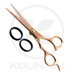 Tijeras de Barbero Profesionales Japonesas de Acero Inoxidable 420 para Diestros, No Plegables, con Punta Recta y Mango Mediano para Cortar el Cabello - Product Image 4