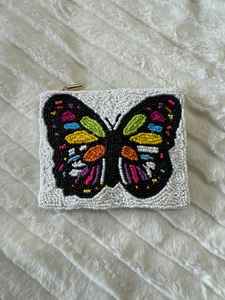 Classic Beaded Coin Purse Pearl and Diamond Beaded <b>Make</b> up Bag Wedding or Party Gift for Her - Product Image 2