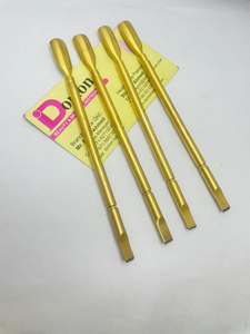 Empujador de cutículas profesional chapado en oro de doble cara para uñas, forma de cuchara, empujador de uñas, herramienta para quitar cutículas de uñas - Product Image 2