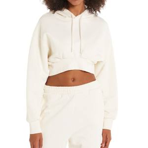 เสื้อฮู้ดครอปแขนยาวสีพื้นสไตล์ Y2K สตรีทแวร์ทรงหลวม พิมพ์ลายโลโก้ด้านหน้า สำหรับฤดูหนาว - Product Image 6