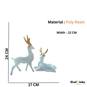 รูปปั้นกวางเรนเดียร์สีขาวหรูหราทันสมัยเน้นที่บ้านเหมาะสำหรับการตกแต่งในวันคริสต์มาสของตกแต่งสำนักงานหรือของขวัญกลางงานแต่งงานในฤดูหนาว - Product Image 4