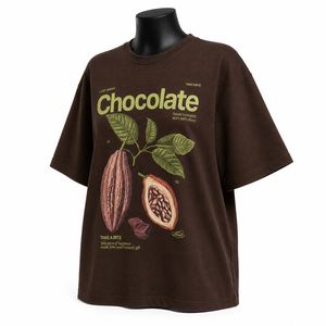 Camiseta Gráfica Extra Grande de Estilo Vintage Marrón Personalizada para Hombre y Mujer, 100% Algodón, Ropa Urbana Informal, Corte Holgado, Estampada - Product Image 3