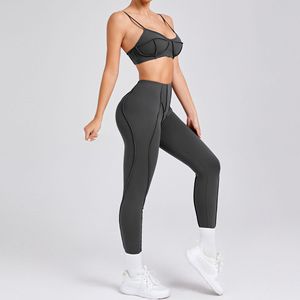 Vente en gros, nouveau design, vêtements de sport, soutien-gorge 2 pièces pour femmes, leggings slim fit avec lifting des fesses, décolleté en V, yoga - Product Image 3