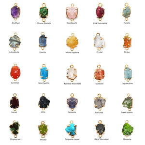 Argent Sterling 925 Chrysoprase brut pierre précieuse naturelle réglage de broche Double Bail bijoux collier Bracelet fabrication connecteur - Product Image 6