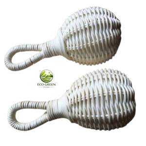 Sonajero de ratán 100% natural para bebés, hecho a mano, de mimbre, con campana, mordedor orgánico para recién nacidos, seguro, sensorial, set de regalo para bebés - Product Image 4