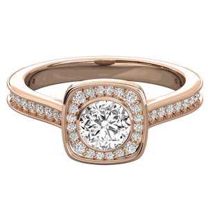 Round Diamond Prong Set Cluster Halo Engagement <b>Ring</b> - Product Image 5