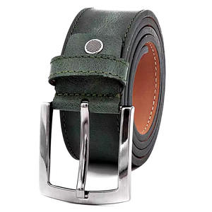 Ceinture de luxe en cuir véritable vert pour hommes avec boucle faite à la main, accessoire tendance de longueur personnalisée - Product Image 6