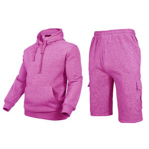 Ensemble sweat à capuche et short pour hommes personnalisés 100 Survêtement en molleton de coton deux pièces Sweat Suit Design et logo personnalisés - Product Image 1