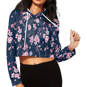 Sweat-shirts à capuche courts pour femmes streetwear d'hiver - Matériel de haute qualité écologique, design à capuche, logo frontal personnalisable - Product Image 3