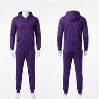Ensemble de survêtement gris pour homme avec sweat-shirt à fermeture éclair intégrale et pantalon de jogging avec logo Trackstar OEM sur le côté