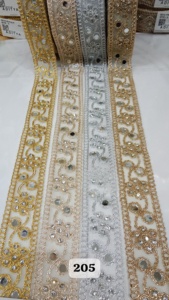 Custom Made Mirror Embroidered Grosgrain <b>Ribbon</b> and Laces for Wedding Dress Designers and Trim Stores in Unique Colors - Product Image 5