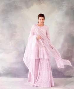 Floral Rayon Top Palazzo Dupatta Ensemble: Floral Rayon top palazzo dupatta ensembles dans des couleurs vibrantes pour un look rafraîchissant. - Product Image 1