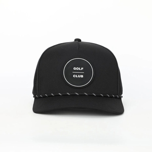 Casquette de golf personnalisée en gros avec cordon, casquette de golf 5 panneaux, patch circulaire en PVC, perforations laser, couvre-chef de performance, usine du Vietnam - Product Image 1
