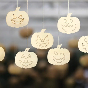 Delarchi Handmade Vietnamese Folk Art Wooden Pumpkin Ornament Rustic Holiday Tree Decor <b>Outdoor</b> <b>Christmas</b> <b>Garlands</b> Wreaths - Product Image 4