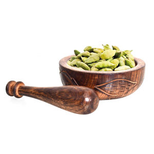 Mortero y pilón redondos de bambú hechos a mano, herramienta de cocina de calidad premium, acabado natural, duradero, triturador de especias y hierbas. - Product Image 4