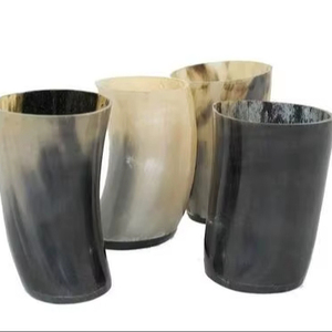 Cuerno de búfalo Vidrio Latón Diseño 4 piezas Natural India Fabricante Artesanía Cuerno de búfalo Vidrio Precio más bajo - Product Image 1