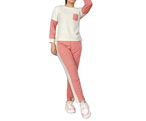 Conjunto Deportivo de Invierno para Mujer, Estampado, Manga Larga, Casual, Pantalones Anchos con Abertura, Joggers con Malla y Cinturón de Encaje, Servicio OEM - Product Image 5