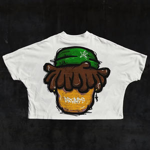 เสื้อยืด Y2K 2พาเนลทรงโอเวอร์ไซส์เสื้อยืดผ้าฝ้าย100% ไหล่ตกไหล่สำหรับผู้ชายเสื้อยืดพิมพ์ลายกราฟิกดีทีจีสำหรับผู้ชาย - Product Image 6